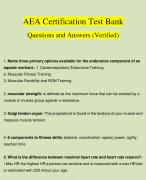AEA Certification Test Bank Questions and Answers (Verified) 2024