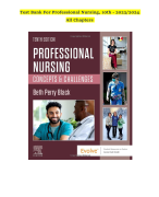 Test Bank For Professional Nursing 10th Edition 2023/2024 All Chapters 1-16 COVERED