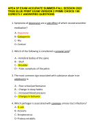 APEA 3P EXAM ACCURATE SUMMER-FALL SESSION 2023/2024  TRUE BLUE PRINT EXAM VERSION 2 PRIME CHOICE 180  CORECTLY ANSWERED QUESTIONS