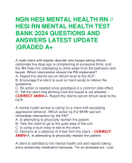 NGN HESI MENTAL HEALTH RN //  HESI RN MENTAL HEALTH TEST  BANK 2024 QUESTIONS AND  ANSWERS LATEST UPDATE  |GRADED A+