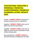TOUCHSTONE ;CREATING A  PERSONAL FINANCIAL  PLAN//PERSONAL FINANCIAL  PLANNING LATEST UPDATE  2024