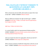 NSG-316 EXAM 3 NEWEST VERSION 75  QUESTIONS AN GOLDEN TIPS  ANSWERS GRADED A+