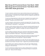 Med Surg ATI Proctored Exam Test Bank  NGN Med Surg ATI Proctored Exam Test Bank 2023-2024 With NGN generated