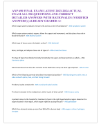 ANP 650 FINAL EXAM LATEST 2023-2024 ACTUAL  EXAM ALL 250 QUESTIONS AND CORRECT  DETAILED ANSWERS WITH RATIONALES (VERIFIED  ANSWERS) |ALREADY GRADED A+