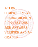 ATI RN  Comprehensive  Predictor 2019  (1) questions  and answers  verified and a+  graded