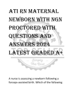 ATI RN Maternal  Newborn with NGN  proctored WITH  QUESTIONS AND  ANSWERS 2024  LATEST GRADED A+