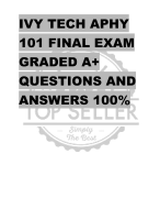 IVY TECH APHY  101 FINAL EXAM GRADED A+  QUESTIONS AND  ANSWERS 100%
