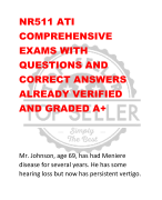NR511 ATI  COMPREHENSIVE  EXAMS WITH  QUESTIONS AND  CORRECT ANSWERS  ALREADY VERIFIED  AND GRADED A+