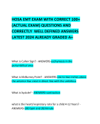 HOSA EMT EXAM WITH CORRECT 100+ (ACTUAL EXAM) QUESTIONS AND CORRECTLY  WELL DEFINED ANSWERS LATEST 2024 ALREADY GRADED A+ 