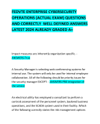FEDVTE ENTERPRISE CYBERSECURITY OPERATIONS (ACTUAL EXAM) QUESTIONS AND CORRECTLY  WELL DEFINED ANSWERS LATEST 2024 ALREADY GRADED A+ 