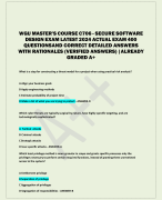 WGU MASTER'S COURSE C706 - SECURE SOFTWARE DESIGN EXAM LATEST 2024 ACTUAL EXAM 400 QUESTIONSAND CORRECT DETAILED ANSWERS  WITH RATIONALES (VERIFIED ANSWERS) |ALREADY GRADED A+