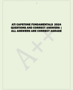 ATI CAPSTONE FUNDAMENTALS 2O24  QUESTIONS AND CORRECT ANSWERS |  ALL ANSWERS ARE CORRECT AGRADE