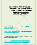 FIRE OFFICER PRINCIPLES AND  PRACTICE – 3RD EDITION 2024/25  LATEST EXAM WITH QUESTIONS  AND VERIFIED CORRECT  ANSWERS/GRADED A+