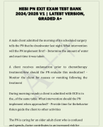 HESI PN EXIT EXAM TEST BANK  2024/2025 V1 | LATEST VERSION,  GRADED A+ 