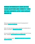 MENDIX INTERMEDIATE EXAM (ACTUAL EXAM) QUESTIONS AND CORRECTLY  WELL DEFINED ANSWERS LATEST 2024 ALREADY GRADED A+ 
