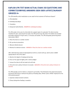 KAPLAN LPN TEST BANK ACTUAL EXAM 150 QUESTIONS AND  CORRECT ANSWERS 2024-2025 LATEST//ALREADY  GRADED A+