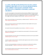 CA LIFE AND HEALTH INSURANCE EXAM LATEST  VERSION 2024-2025 ACTUAL EXAM 250 QUESTIONS  AND CORRECT DETAILED ANSWERS WITH  RATIONALES (VERIFIED ANSWERS) |ALREADY  GRADED A