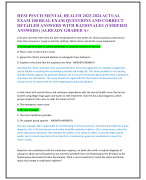 HESI PSYCH MENTAL HEALTH 2023-2024 ACTUAL  EXAM 100 REAL EXAM QUESTIONS AND CORRECT  DETAILED ANSWERS WITH RATIONALES (VERIFIED  ANSWERS) |ALREADY GRADED A+