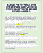 BARKLEY PRE TEST ACTUAL EXAM  WITH COMPLETE MULTIPLE CHOICES  QUESTIONS AND VERIFIED CORRECT  ANSWERS/GRADED A+