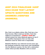 AHIP 2024 FINALEXAM //AHIP  2024 EXAM TEST LATEST  UPDATE QUESTIONS AND  ANSWERS (VERIFIED  ANSWERS)