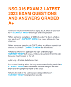 NSG-316 EXAM 3 LATEST  2023 EXAM QUESTIONS  AND ANSWERS GRADED  A+