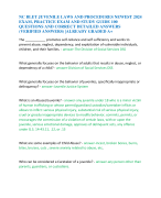 NC BLET JUVENILE LAWS AND PROCEDURES NEWEST 2024  EXAM, PRACTICE EXAM AND STUDY GUIDE 100  QUESTIONS AND CORRECT DETAILED ANSWERS  (VERIFIED ANSWERS) |ALREADY GRADED A+