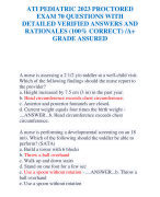 NGN ATI PEDS PROCTORED NEWEST 2024  EXAM WITH STUDY GUIDE TEST BANK  210 QUESTIONS AND CORRECT  DETAILED ANSWERS WITH RATIONALES  (VERIFIED ANSWERS) |ALREADY PASSED