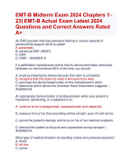 EMT-B Midterm Exam 2024 Chapters 1- 23| EMT-B Actual Exam Latest 2024  Questions and Correct Answers Rated  A+ | Verified  EMT-B Actual Exam 2024 Quiz with Accurate Solutions Aranking Allpass