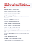 HESI Entrance Exam 2024 Update  Questions and Correct Answers Rated  A+ Allverified Arated