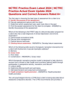 NCTRC Practice Exam Latest 2024 | NCTRC  Practice Actual Exam Update 2024 Questions and Correct Answers Rated A+ | Verified NCTRC Practice Actual Exam Update 2024 Quiz with Accurate Aranking Allpass