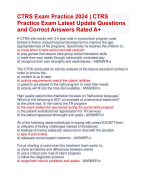 CTRS Exam Practice 2024 | CTRS  Practice Exam Latest Update Questions and Correct Answers Rated A+ | Verified  CTRS Practice Actual Exam 2024 Quiz with  Accurate Solutions Aranking Allpass