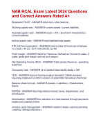 NAB RCAL Exam Latest 2024 Questions  and Correct Answers Rated A+ | Verified NAB RCAL Actual Exam 2024 Quiz with Accurate Solutions Aranking Allpass