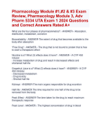 Pharmacology Module #1,#2 & #3 Exam  Review, Pharmacology Module 3, Adv  Pharm 5334 UTA Exam 1 2024 Questions  and Correct Answers Rated A+|  Pharmacology Module 1,2 & 3 Exam Review allverified Aranking 