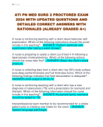 ATI PN MED SURG 2 PROCTORED EXAM  2024 WITH UPDATED QUESTIONS AND  DETAILED CORRECT ANSWERS WITH  RATIONALES (ALREADY GRADED A+) 