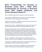  WGU D072  Fundamentals for Success in Business  Exam 2024 Update Questions and  Correct Answers Rated A+ |  D072  WGU Fundamentals for Success in  Business Exam 2024 Quiz with Accurate Solutions Aranking Allpass