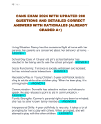 CANS EXAM 2024 WITH UPDATED 200  QUESTIONS AND DETAILED CORRECT  ANSWERS WITH RATIONALES (ALREADY  GRADED A+) 