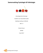 Fysiologie & Pathologie (Hanze Voeding en Dietetiek blok 1.3)