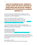 HESI PN PHARMACOLOGY VERSION 5  LATEST EXAM 2024 WITH UPDATED 55  QUESTIONS AND DETAILED CORRECT  ANSWERS WITH RATIONALES (ALREADY  GRADED A+)   