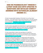 HESI RN PHARMACOLOGY VERSION 5  LATEST EXAM 2024 WITH UPDATED 70  QUESTIONS AND DETAILED CORRECT  ANSWERS WITH RATIONALES (ALREADY  GRADED A+) 