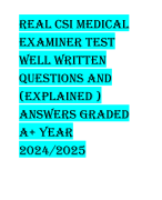 REAL CSI MEDICAL  EXAMINER TEST  WELL WRITTEN  QUESTIONS AND  (EXPLAINED )  ANSWERS GRADED  A+ YEAR  2024/2025