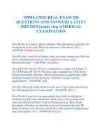 NBME CBSE REAL EXAM 200 QUESTIONS AND ANSWERS LATEST  2023-2024 (USMLE STEP 1) MEDICAL  EXAMINATION