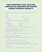 CORE COMPETENCY FINAL EXAM WITH  COMPLETE 150 QUESTIONS AND VERIFIED  CORRECT ANSWERS/GRADED A+ 
