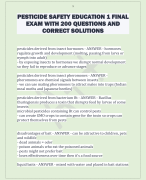 PESTICIDE SAFETY EDUCATION 1 FINAL  EXAM WITH 200 QUESTIONS AND  CORRECT SOLUTIONS