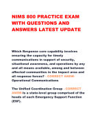 NIMS 800 PRACTICE EXAM  WITH QUESTIONS AND  ANSWERS LATEST UPDATE
