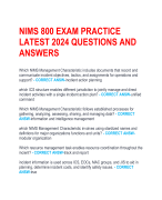 NIMS 800 EXAM PRACTICE  LATEST 2024 QUESTIONS AND  ANSWERS 