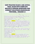 CDIP PRACTICE EXAM 2 AND ACTUAL  FINAL EXAM WITH COMPLETE  MULTIPLE CHOICES QUESTIONS AND  CORRECT SOLUTIONS (RARIONALES  PROVIDED_/GRADED A+