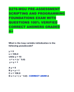 D278-WGU PRE-ASSESSMENT  SCRIPTING AND PROGRAMMING  FOUNDATIONS EXAM WITH  QUESTIONS 100% VERIFIED  CORRECT ANSWERS GRADED  A+