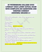 ST PETERSBURG COLLEGE CIVIC  LITERACY 2024 LATEST ACTUAL EXAM  WITH COMPLETE 250 QUESTIONS AND  VERIFIED CORRECT  ANSWERS/GRADED A+