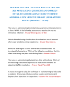 HESI RN EXIT EXAM \ NGN HESI RN EXIT EXAM 2024-2025 ACTUAL EXAM QUESTIONS AND CORRECT DETAILED ANSWERS (100% CORRECT VERIFIED ANSWERS) A NEW UPDATED VERSION |GUARANTEED PASS A+ (APPROVED EXAM)