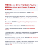 PADI Rescue Diver Final Exam Review 2024 Questions and Correct Answers  Rated A+ | Verified PADI Rescue Diver Exam 2024 Quiz with Accurate Solutions Aranking Allpass